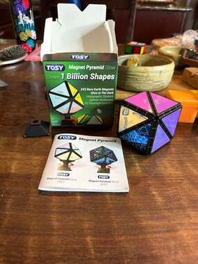 TOSY Magnet Pyramid Glow - 1 Cube Transforms into 1 Billion Shapes (Bunny, Eg...